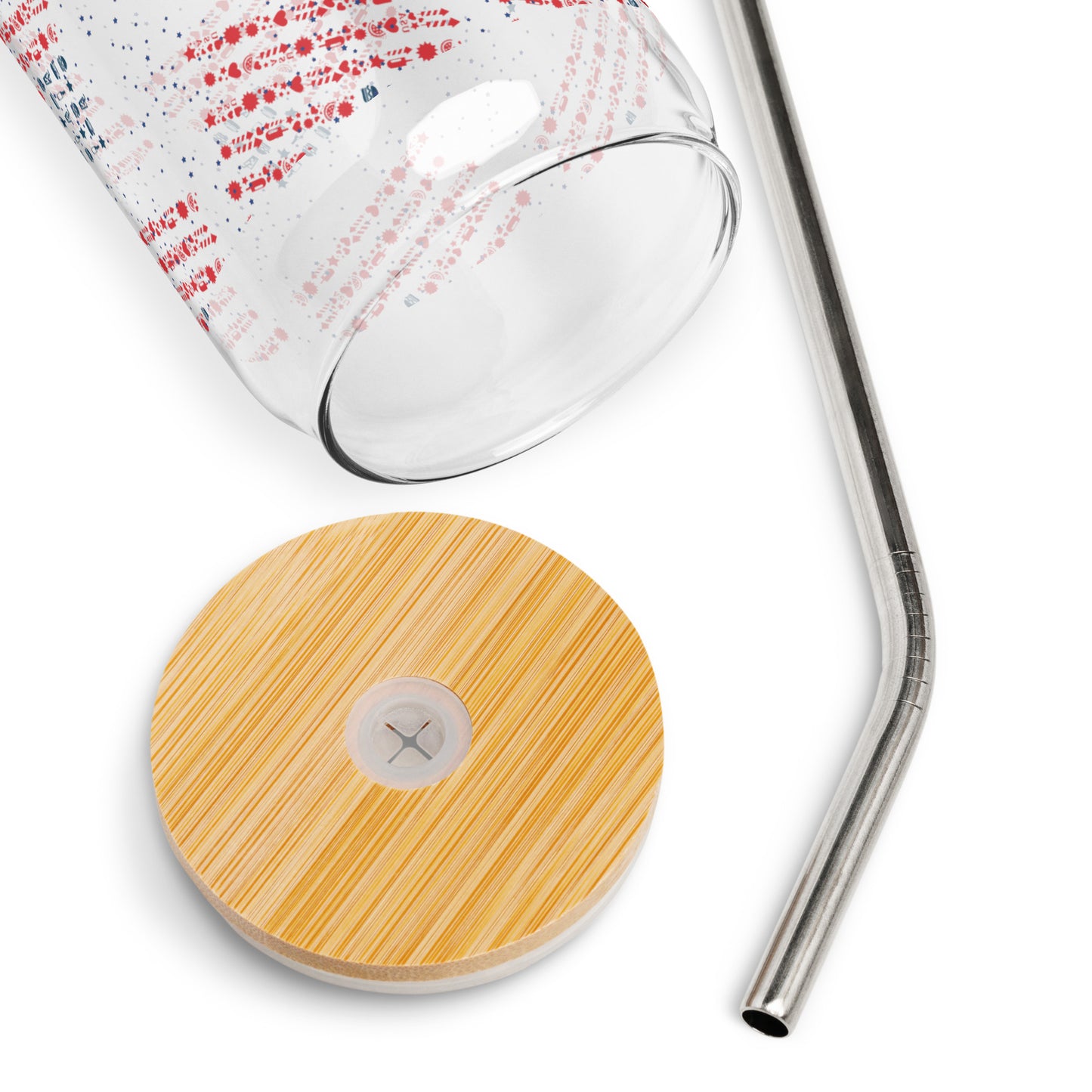 Flags Can-shaped clear glass