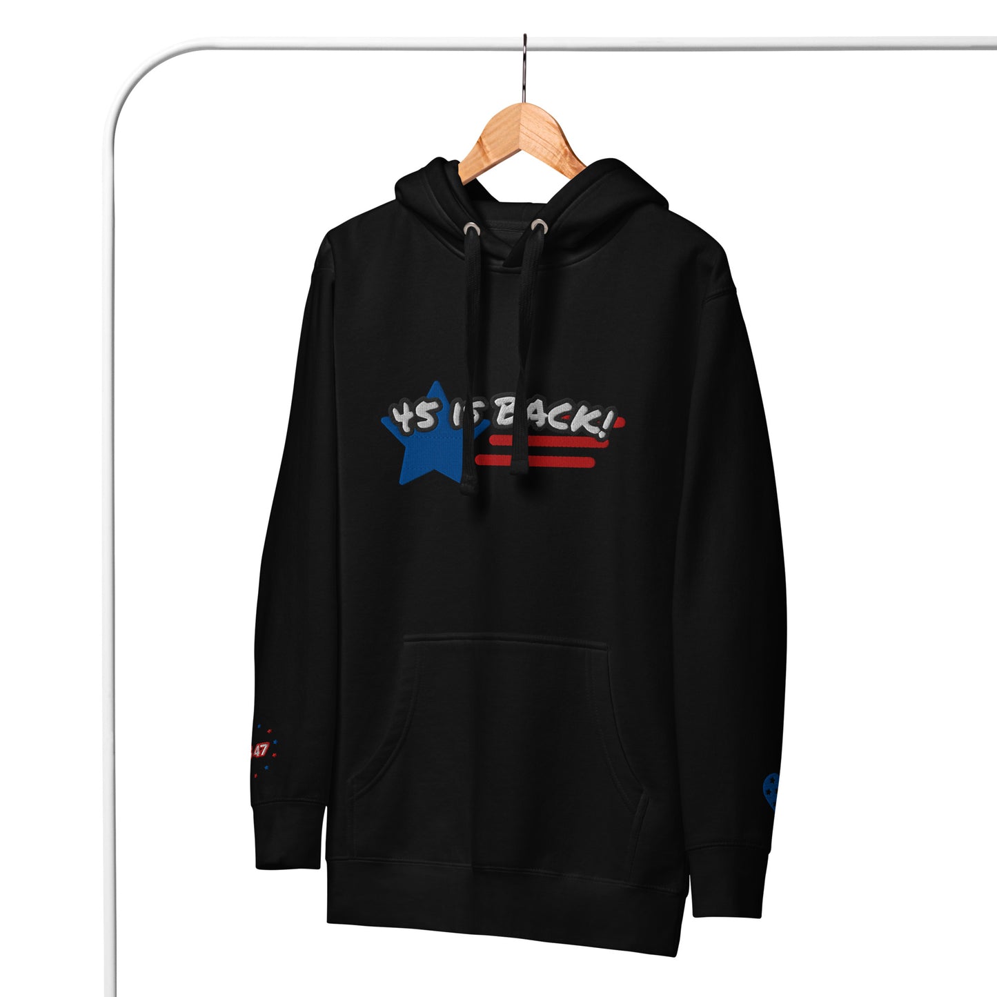 "45 IS BACK!" Embroidered Unisex Hoodie