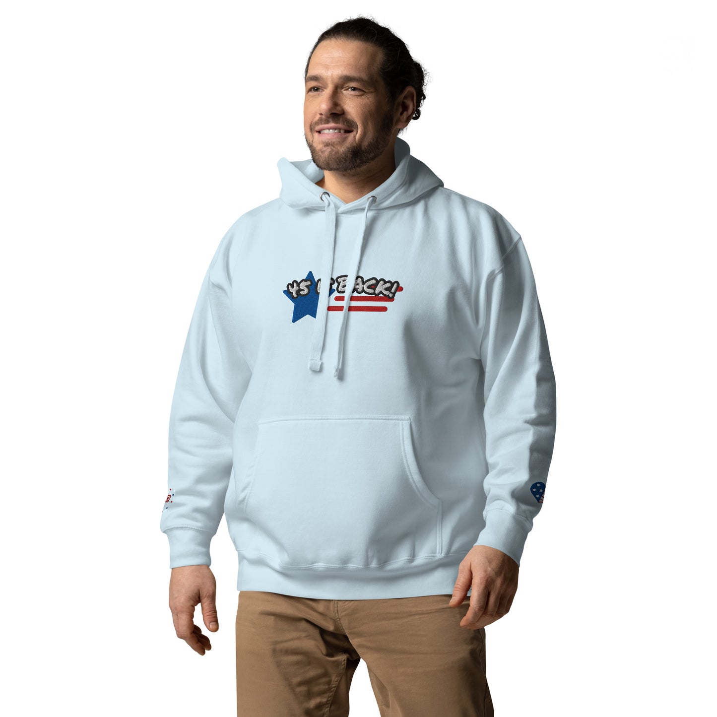 "45 IS BACK!" Embroidered Unisex Hoodie