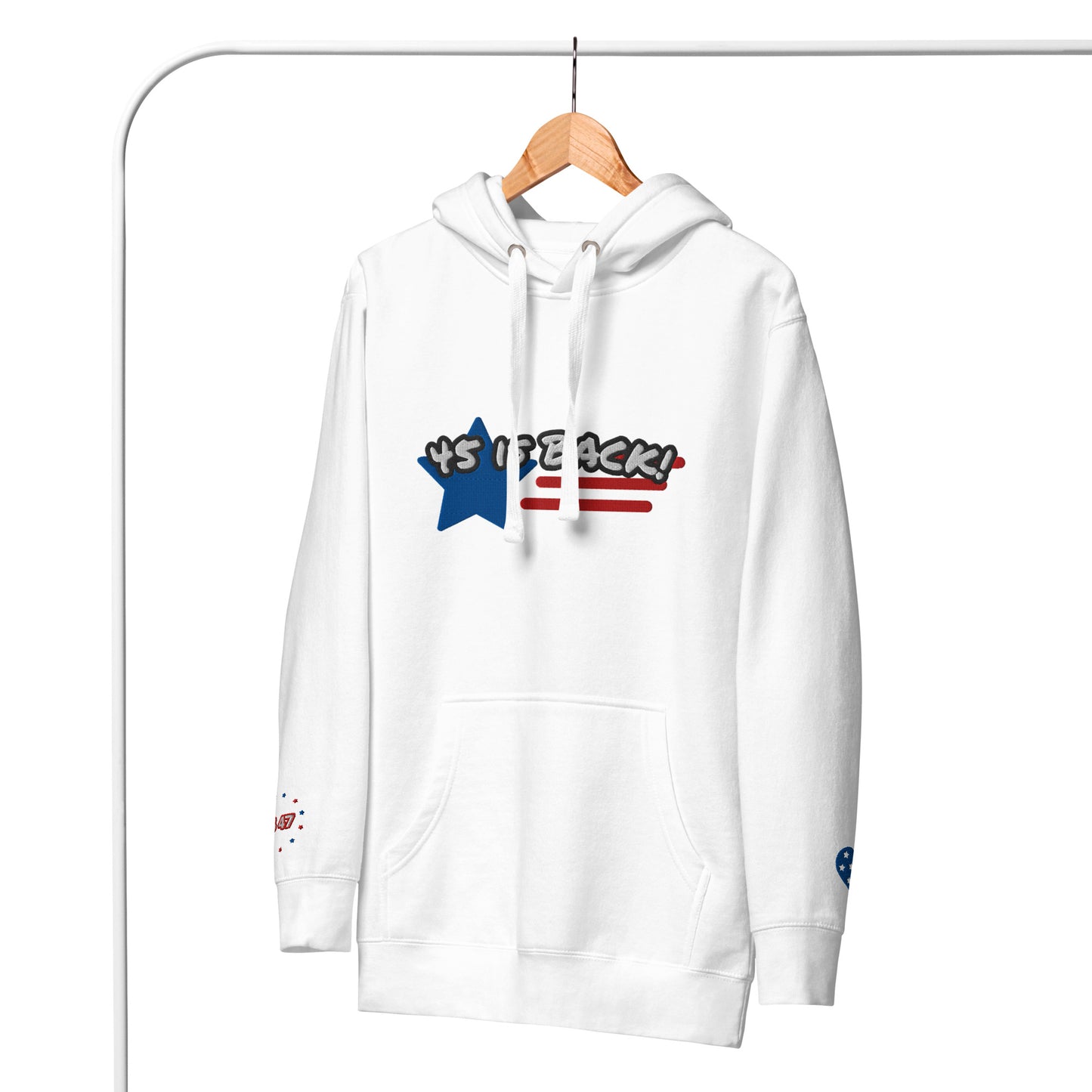 "45 IS BACK!" Embroidered Unisex Hoodie