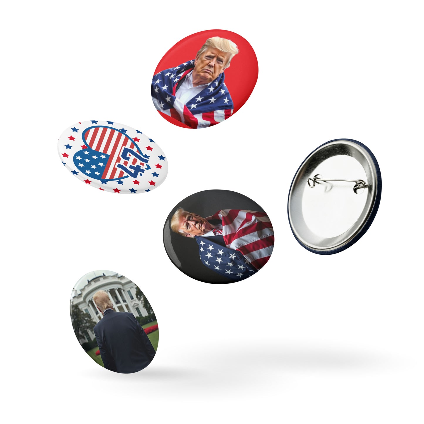 Set of 5 pin buttons