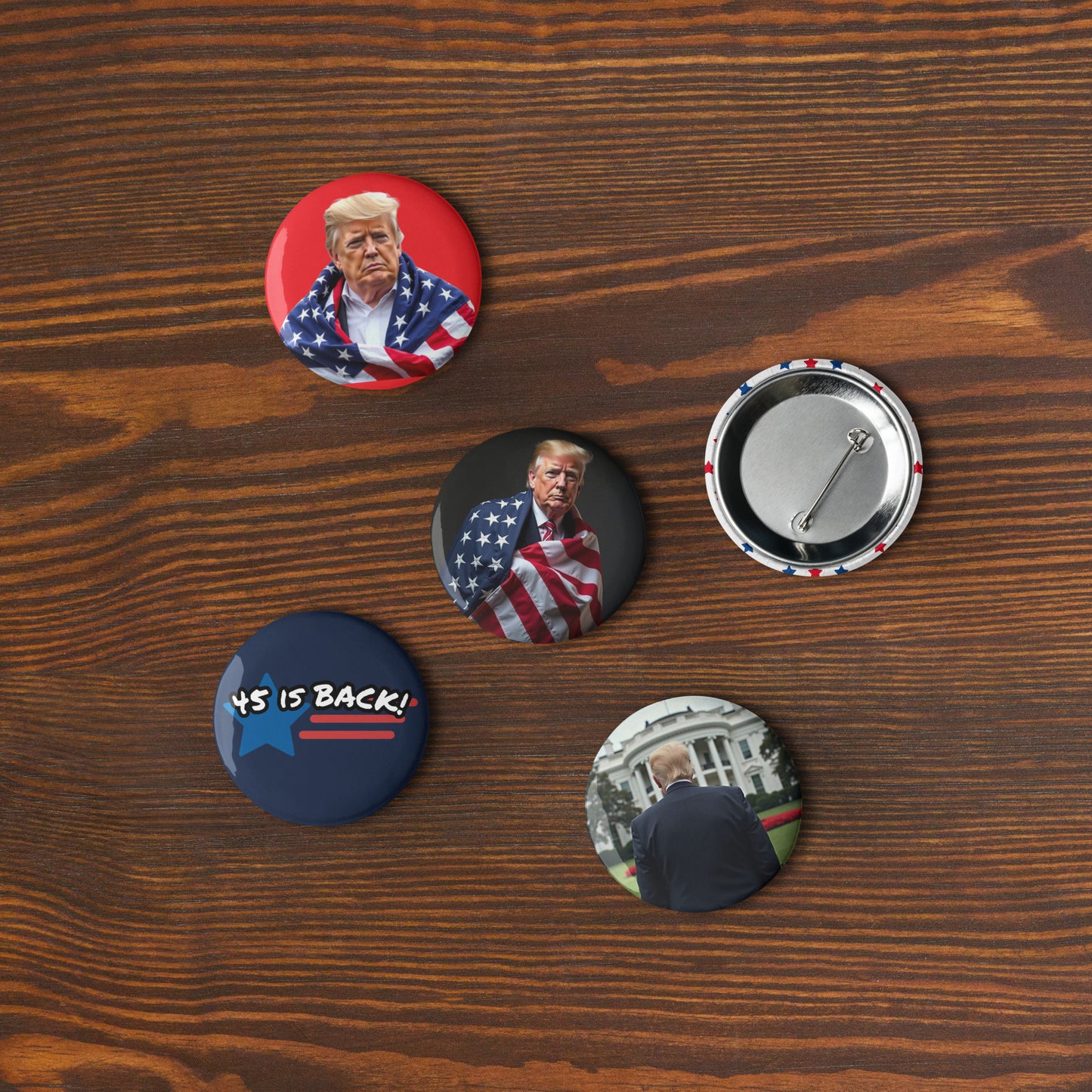 Set of 5 pin buttons